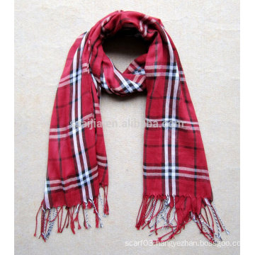 Fashion women plaid 100% viscose pashmina scarf